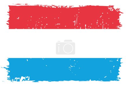 Luxemburger Flagge - Vektorfahne mit stylischem Scratch-Effekt und weißem Grunge-Rahmen.