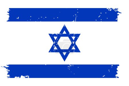 Israel flag - vector flag with stylish scratch effect and white grunge frame.