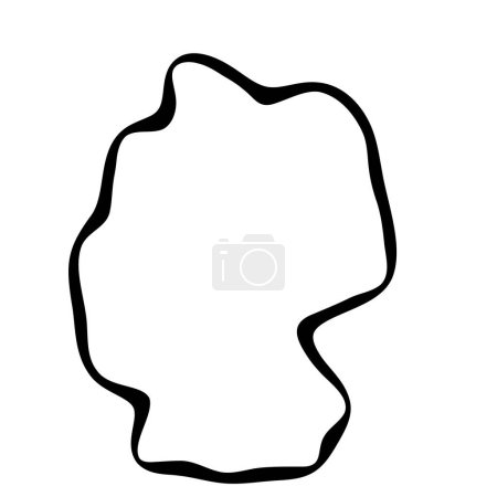 Alemania país mapa simplificado. Tinta negra contorno liso sobre fondo blanco. Icono de vector simple