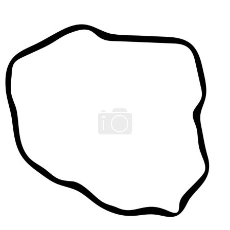 Polen Land vereinfachte Karte. Schwarze Tinte glatte Kontur auf weißem Hintergrund. Einfaches Vektorsymbol