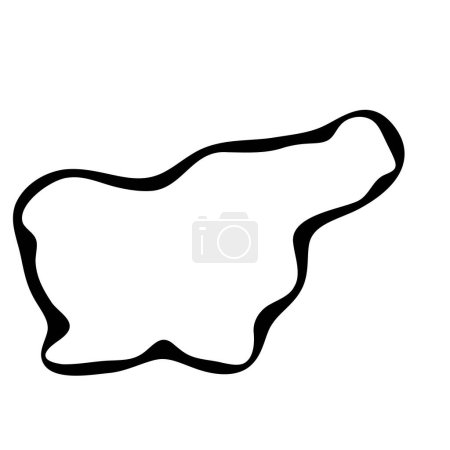 Slovenia country simplified map. Black ink smooth outline contour on white background. Simple vector icon