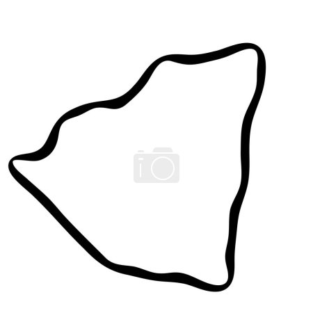 Nicaragua country simplified map. Black ink smooth outline contour on white background. Simple vector icon