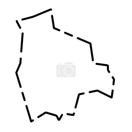 Bolivia country simplified map. Black broken outline contour on white background. Simple vector icon