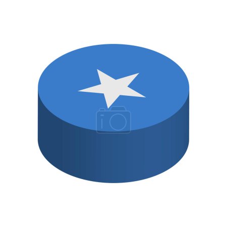 Somalia flag - 3D isometric circle isolated on white background. Vector object.