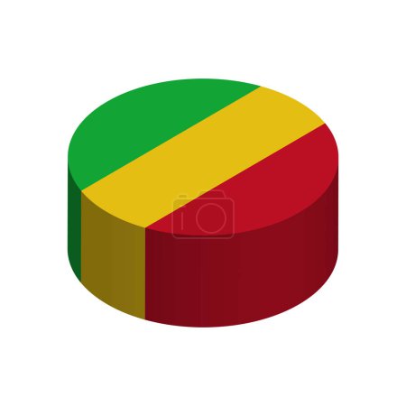 Mali flag - 3D isometric circle isolated on white background. Vector object.