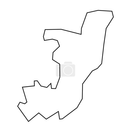República del Congo país delgada silueta contorno negro. Mapa simplificado. Icono vectorial aislado sobre fondo blanco.