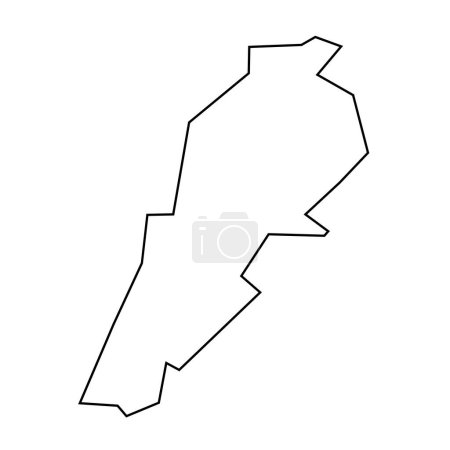 Libanon Land dünne schwarze Silhouette. Vereinfachte Landkarte. Vektor-Symbol isoliert auf weißem Hintergrund.