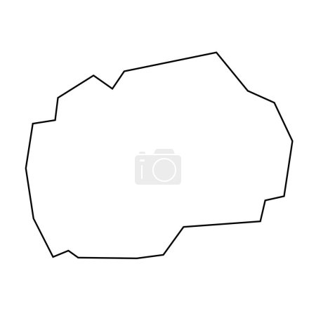 Macedonia del Norte país delgada silueta contorno negro. Mapa simplificado. Icono vectorial aislado sobre fondo blanco.