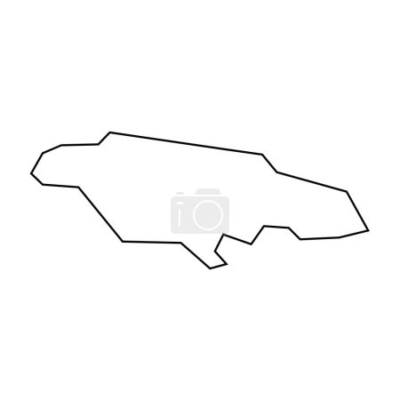 Jamaïque pays silhouette fine contour noir. Carte simplifiée. Icône vectorielle isolée sur fond blanc.