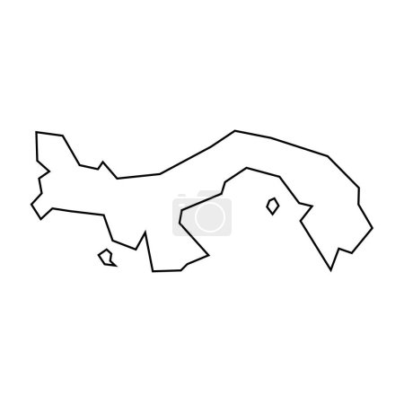 Panama Land dünne schwarze Silhouette. Vereinfachte Landkarte. Vektor-Symbol isoliert auf weißem Hintergrund.