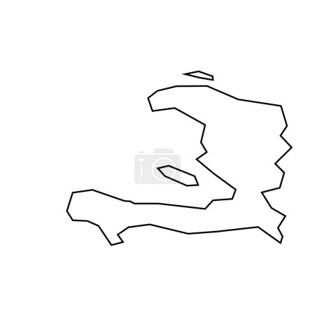 Haiti Land dünne schwarze Silhouette. Vereinfachte Landkarte. Vektor-Symbol isoliert auf weißem Hintergrund.