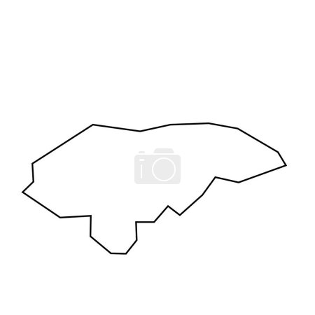 Honduras country thin black outline silhouette. Simplified map. Vector icon isolated on white background.