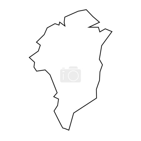 Greenland thin black outline silhouette. Simplified map. Vector icon isolated on white background.