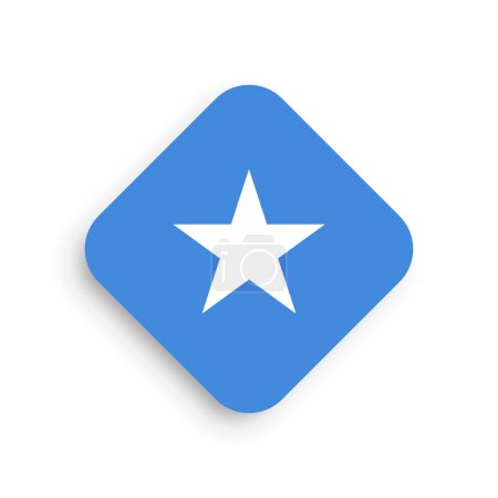 Bandera de Somalia - icono en forma de rombo con sombra caída aislada sobre fondo blanco