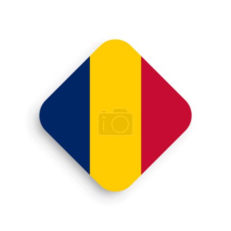 Tschad-Flagge - Rautensymbol mit Schlagschatten isoliert auf weißem Hintergrund