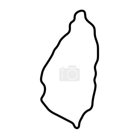 Santa Lucía país mapa simplificado. Contorno de contorno negro grueso. Icono de vector simple