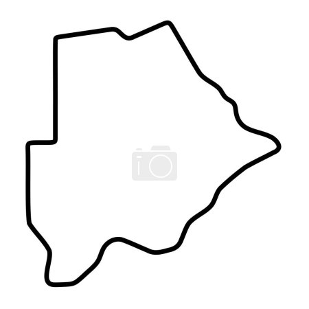 Carte simplifiée du Botswana. contour noir épais contour. Icône vectorielle simple