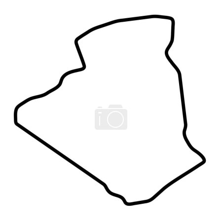 Argelia país mapa simplificado. Contorno de contorno negro grueso. Icono de vector simple