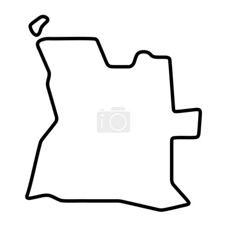 Angola country simplified map. Thick black outline contour. Simple vector icon