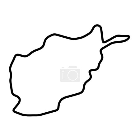 Afghanistan country simplified map. Thick black outline contour. Simple vector icon