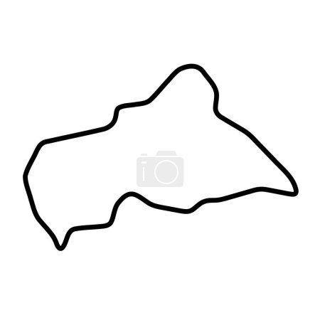Central African Republic country simplified map. Thick black outline contour. Simple vector icon