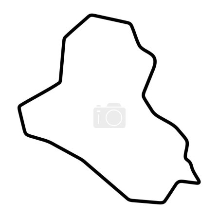 Irak pays carte simplifiée. contour noir épais contour. Icône vectorielle simple