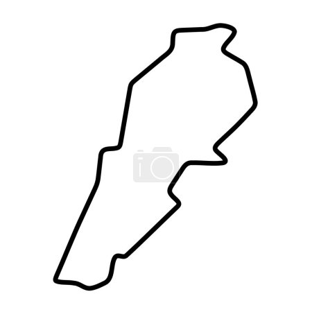 Libanon vereinfachte Landkarte. Dicke schwarze Umrisse. Einfaches Vektorsymbol