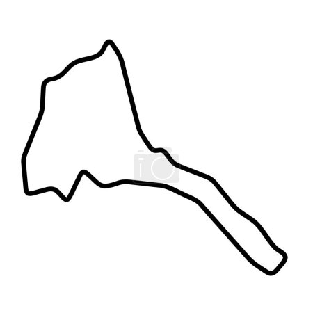 Eritrea country simplified map. Thick black outline contour. Simple vector icon