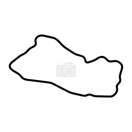 El Salvador country simplified map. Thick black outline contour. Simple vector icon