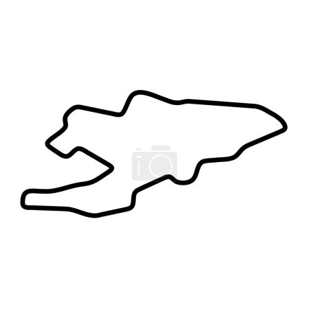 Kyrgyzstan country simplified map. Thick black outline contour. Simple vector icon
