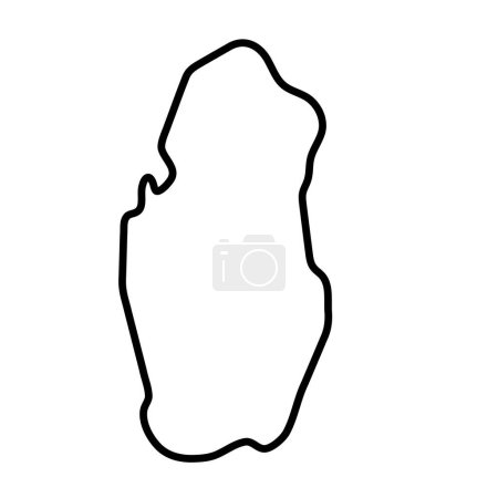 Qatar country simplified map. Thick black outline contour. Simple vector icon