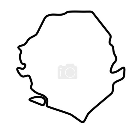 Sierra Leone Land vereinfachte Karte. Dicke schwarze Umrisse. Einfaches Vektorsymbol