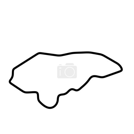 Honduras country simplified map. Thick black outline contour. Simple vector icon