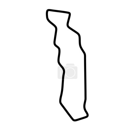 Togo country simplified map. Thick black outline contour. Simple vector icon