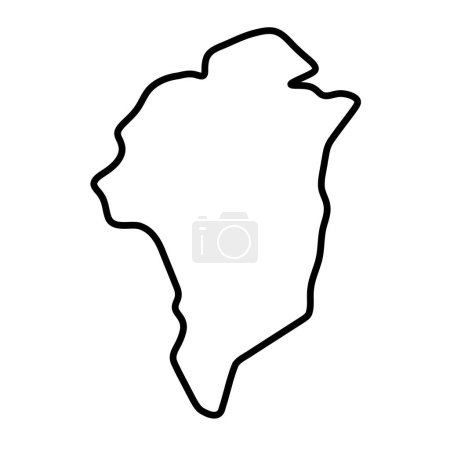 Greenland simplified map. Thick black outline contour. Simple vector icon