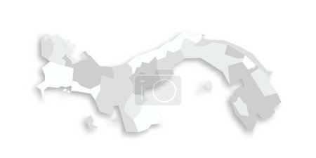 Panama politische Landkarte der administrativen Teilungen - Provinzen. Graue leere flache Vektorkarte mit fallendem Schatten.