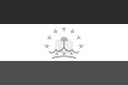 Tajikistan flag - greyscale monochrome vector illustration. Flag in black and white