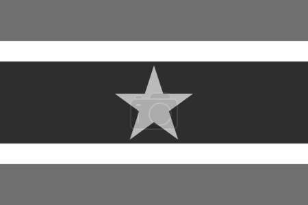 Suriname Flagge - Graustufen-Monochrom-Vektorillustration. Flagge in schwarz-weiß