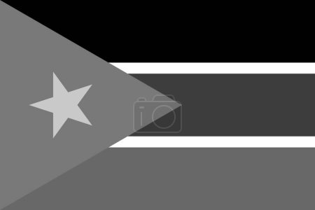 Südsudan-Flagge - Graustufen-Monochrom-Vektorillustration. Flagge in schwarz-weiß