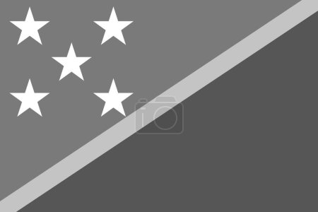 Bandera de las Islas Salomón - ilustración vectorial monocromática a escala de grises. Bandera en blanco y negro