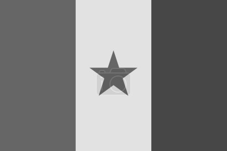 Senegalflagge - Graustufen-Monochromvektorillustration. Flagge in schwarz-weiß