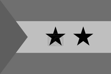 Flagge von Sao Tome und Principe - Graustufen-Monochrom-Vektorillustration. Flagge in schwarz-weiß