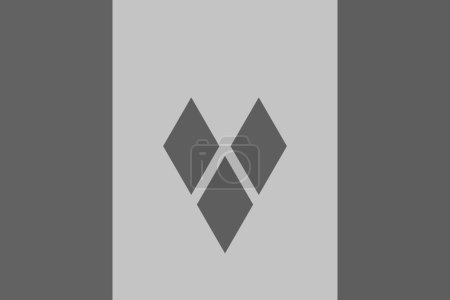Bandera de San Vicente y las Granadinas - ilustración vectorial monocromática a escala de grises. Bandera en blanco y negro