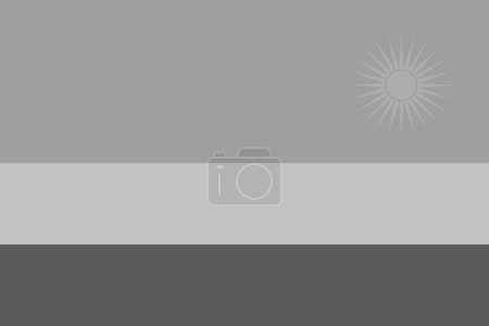 Bandera de Ruanda - ilustración vectorial monocromática a escala de grises. Bandera en blanco y negro