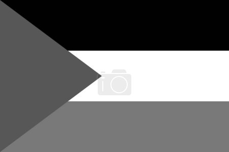 Palestine flag - greyscale monochrome vector illustration. Flag in black and white