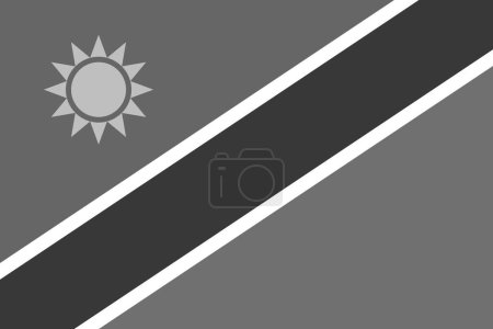 Bandera de Namibia - ilustración vectorial monocromática a escala de grises. Bandera en blanco y negro