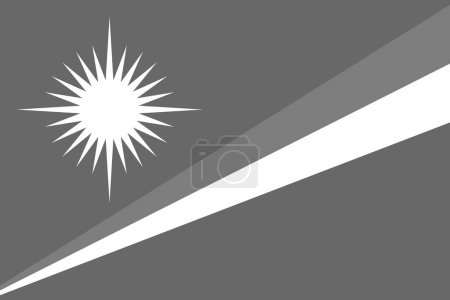 Drapeau des Îles Marshall - illustration vectorielle monochrome en niveaux de gris. Drapeau en noir et blanc