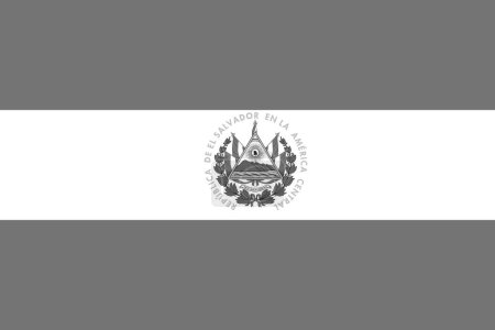 Bandera de El Salvador - ilustración vectorial monocromática a escala de grises. Bandera en blanco y negro