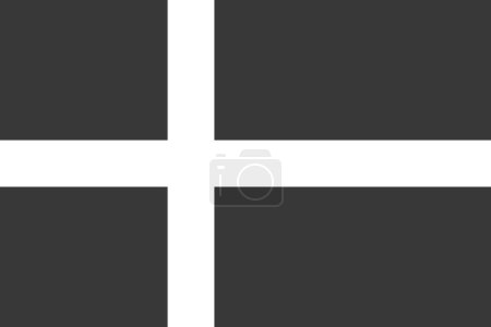Dänemark-Flagge - Graustufen-Monochrom-Vektorillustration. Flagge in schwarz-weiß