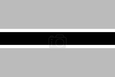 Drapeau du Botswana - illustration vectorielle monochrome en niveaux de gris. Drapeau en noir et blanc